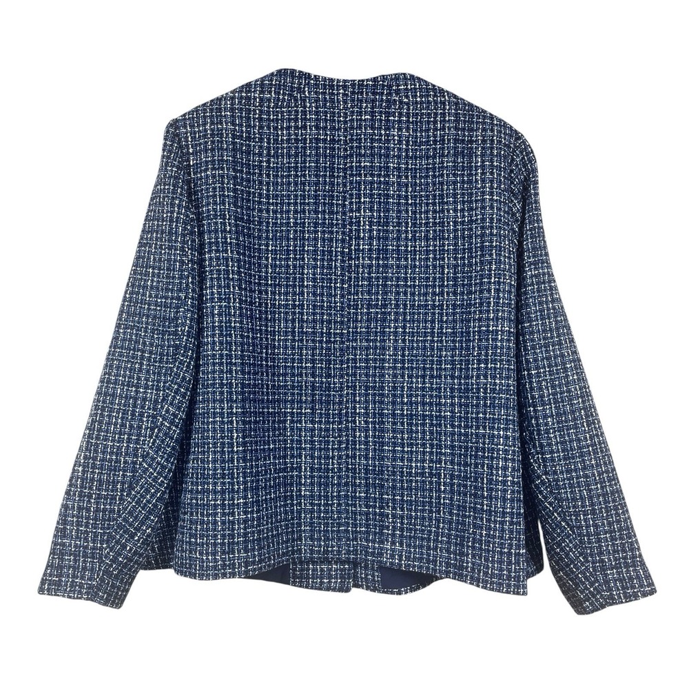 NWT Lands End Tweed Blazer Womens 2X Blue with Gold Buttons Career Jacket - Picture 2 of 7